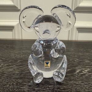 Vintage Maleras Sweden Crystal Art Glass Koala Bear Paperweight Figurine